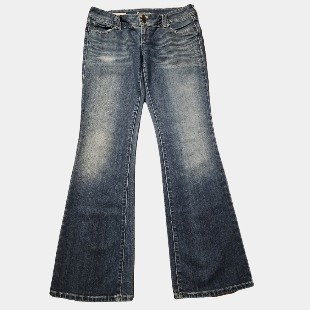 Decree Y2K Low-Rise Medium Wash Backflap Pockets Bootcut Jeans Size 9